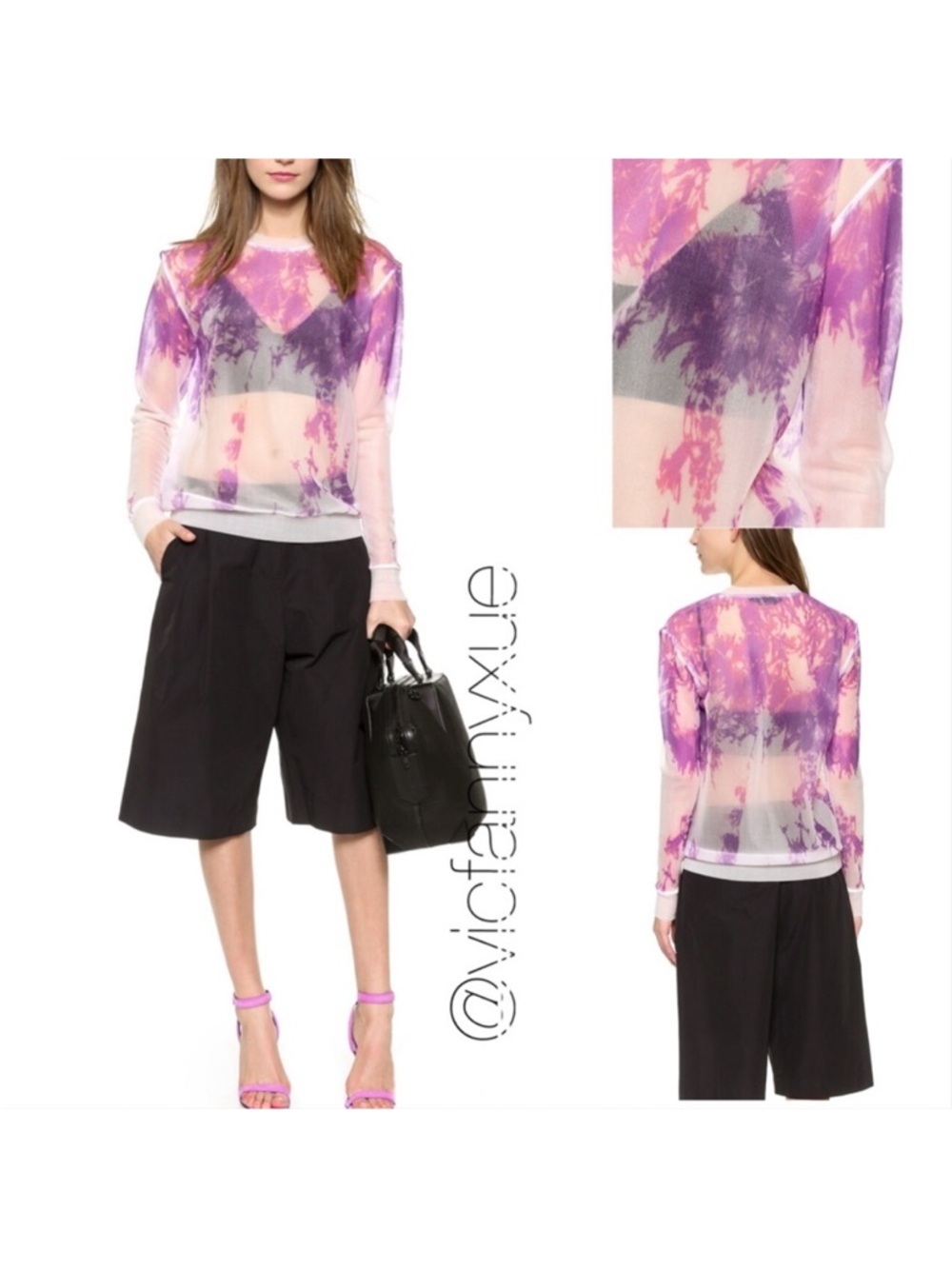 Alexander Wang tie dye sheer top xs